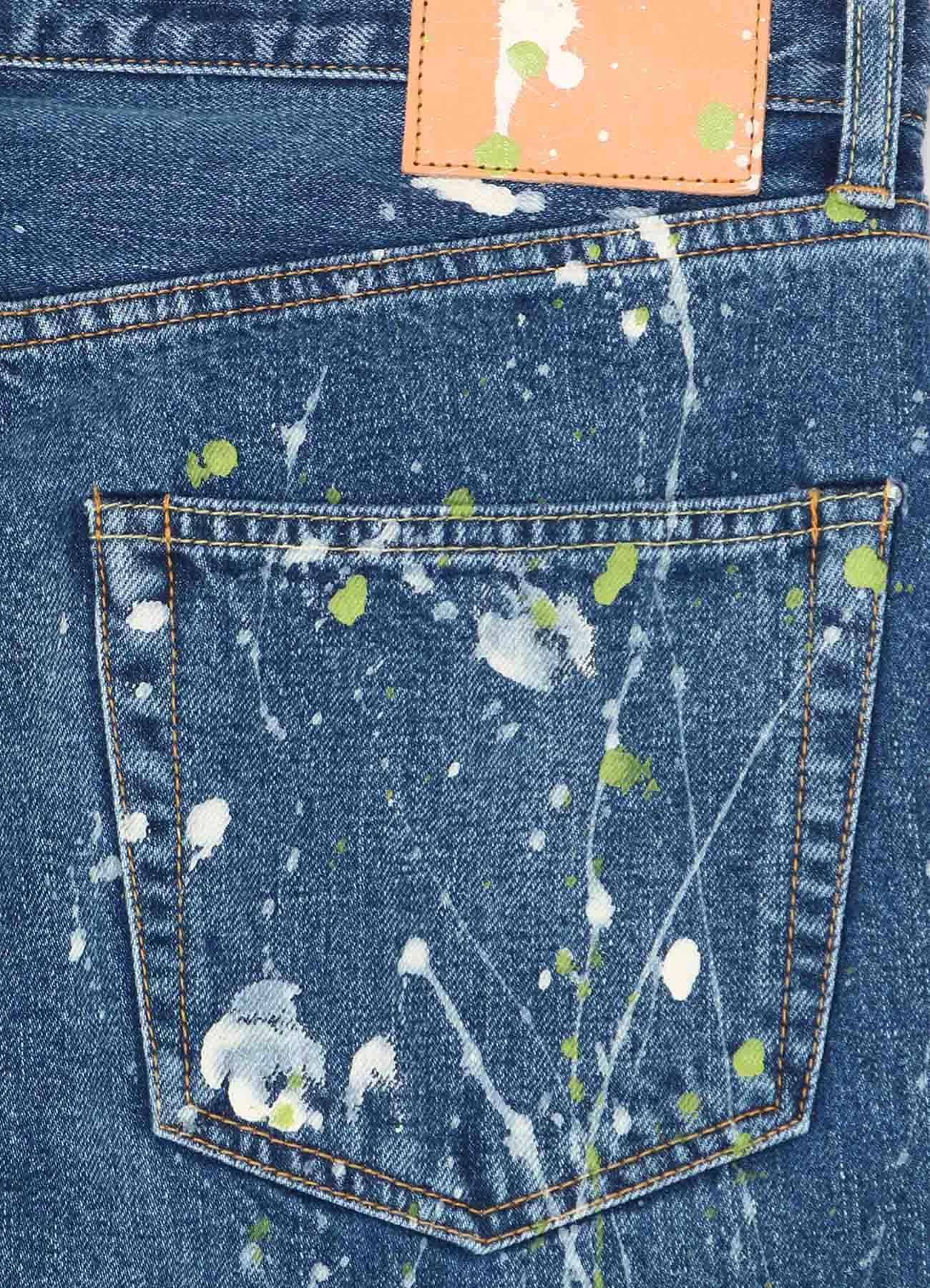 12oz DENIM PAINT SPLATTERED JEANS