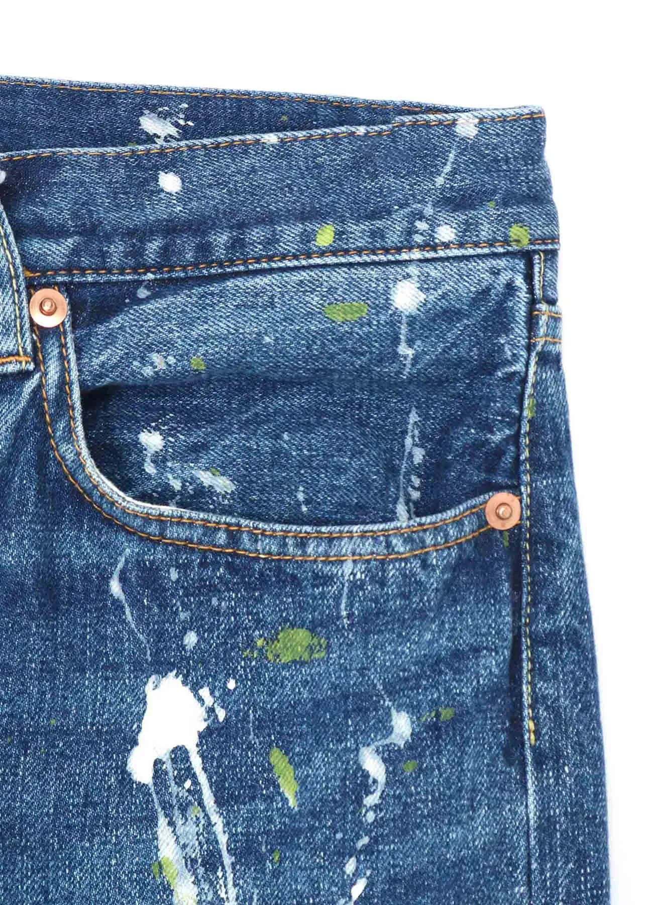 12oz DENIM PAINT SPLATTERED JEANS