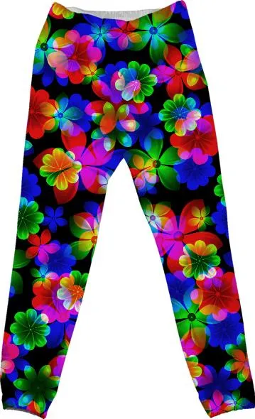 3D BOUQUET OF FLOWERS COTTON PANTS