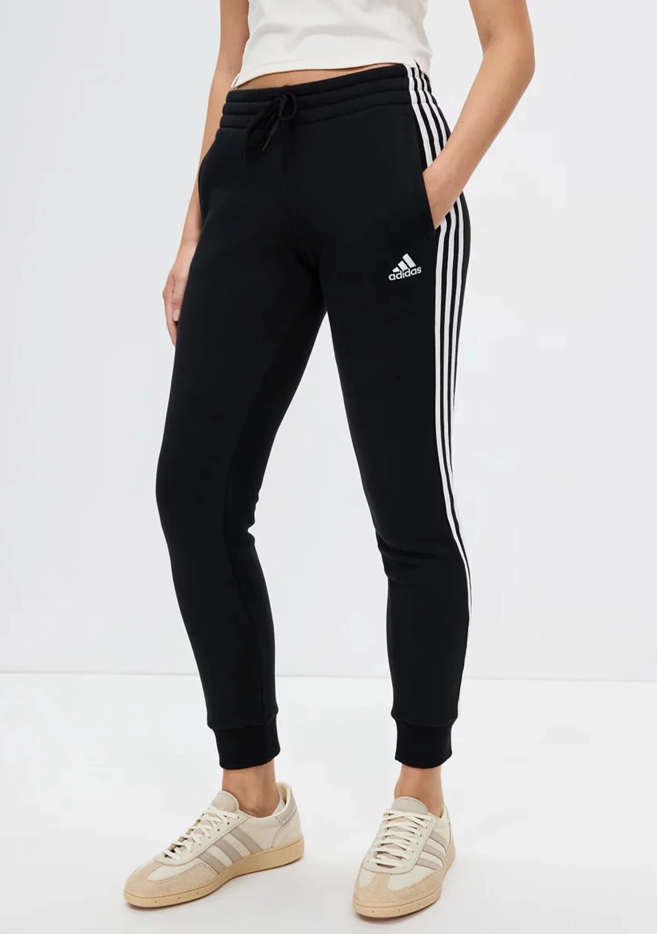 Adidas Womens Essential Fleece 3 Stripe Pants <br> GM5551