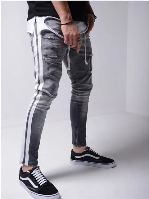 Aidase New Printed Statuary Jeans Loose Straight Men Denim Biker Casual Pants Hip Hop Man Jean Hombre Pantalon Artistic Work Size S-3XL