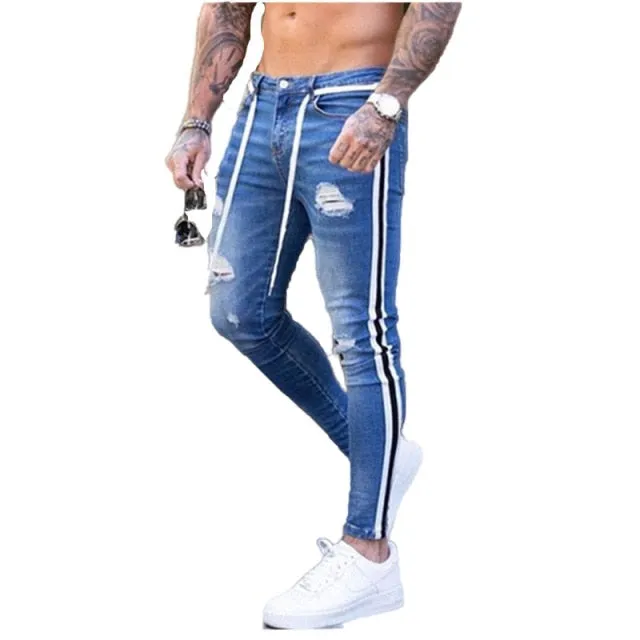 Aidase New Printed Statuary Jeans Loose Straight Men Denim Biker Casual Pants Hip Hop Man Jean Hombre Pantalon Artistic Work Size S-3XL