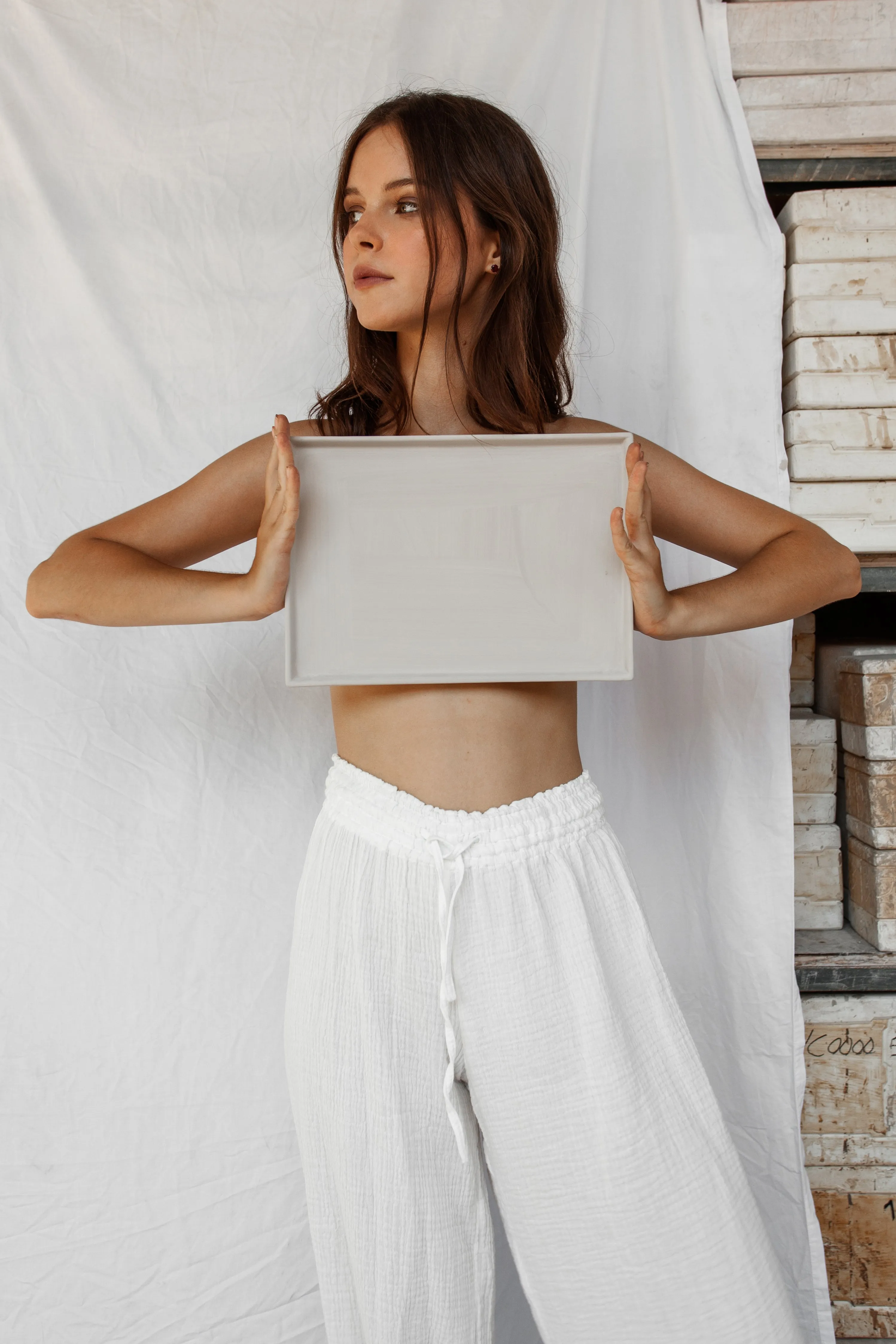 Akasha Cotton Pants - White