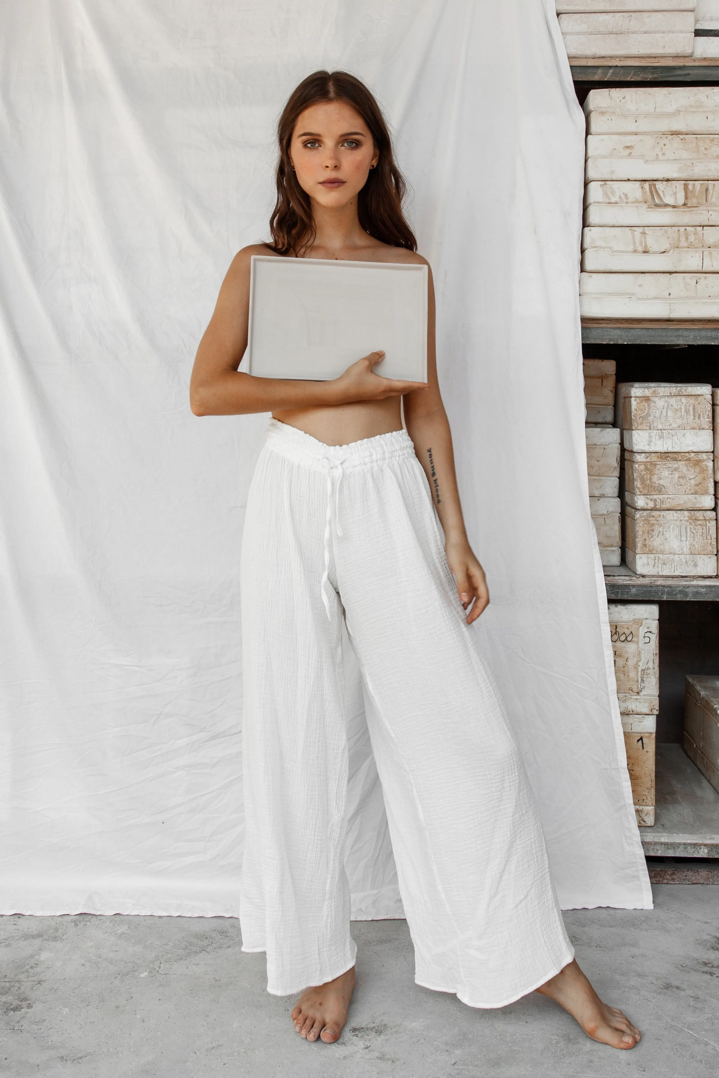 Akasha Cotton Pants - White