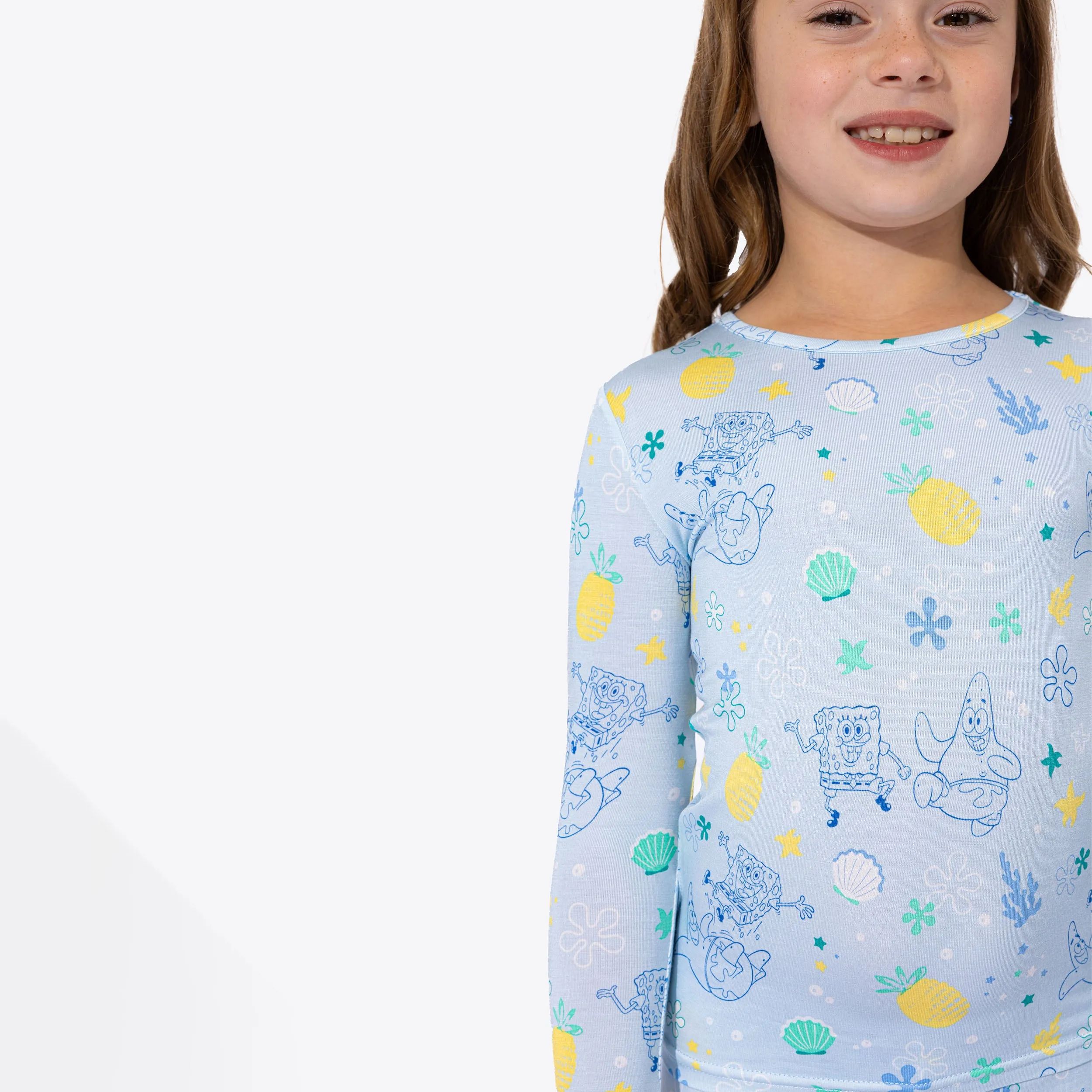 Bellabu Bear x SpongeBob Fun Shells Bamboo Long Sleeve and Pants Set Pajamas