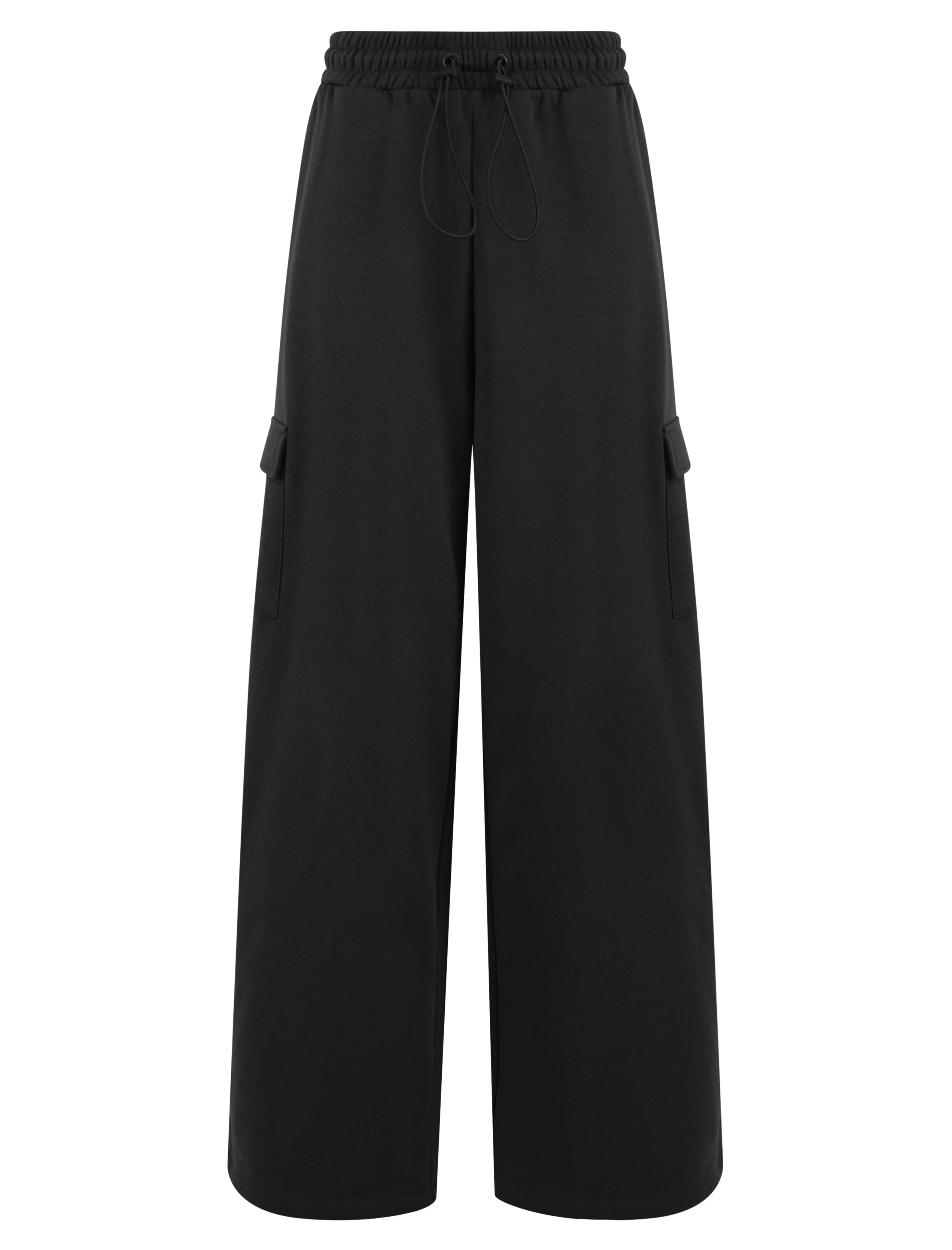 BLACK WIDE LEG COMBAT STYLE JOGGER