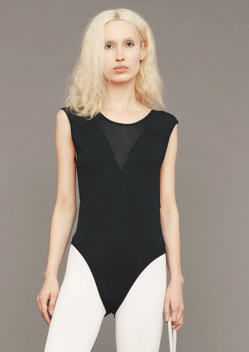 BODYSUIT SLEEVELESS - HIGH DENSIT KNIT black