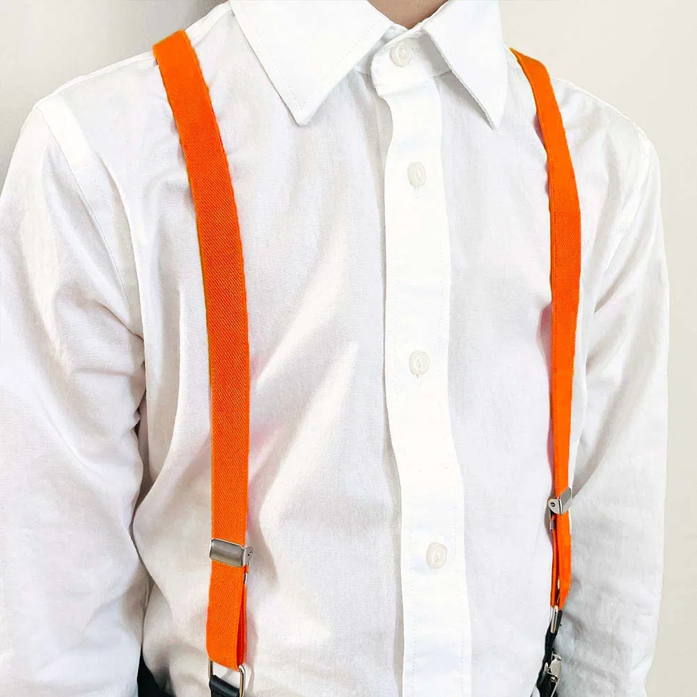 Boys' Tangerine Skinny Suspenders