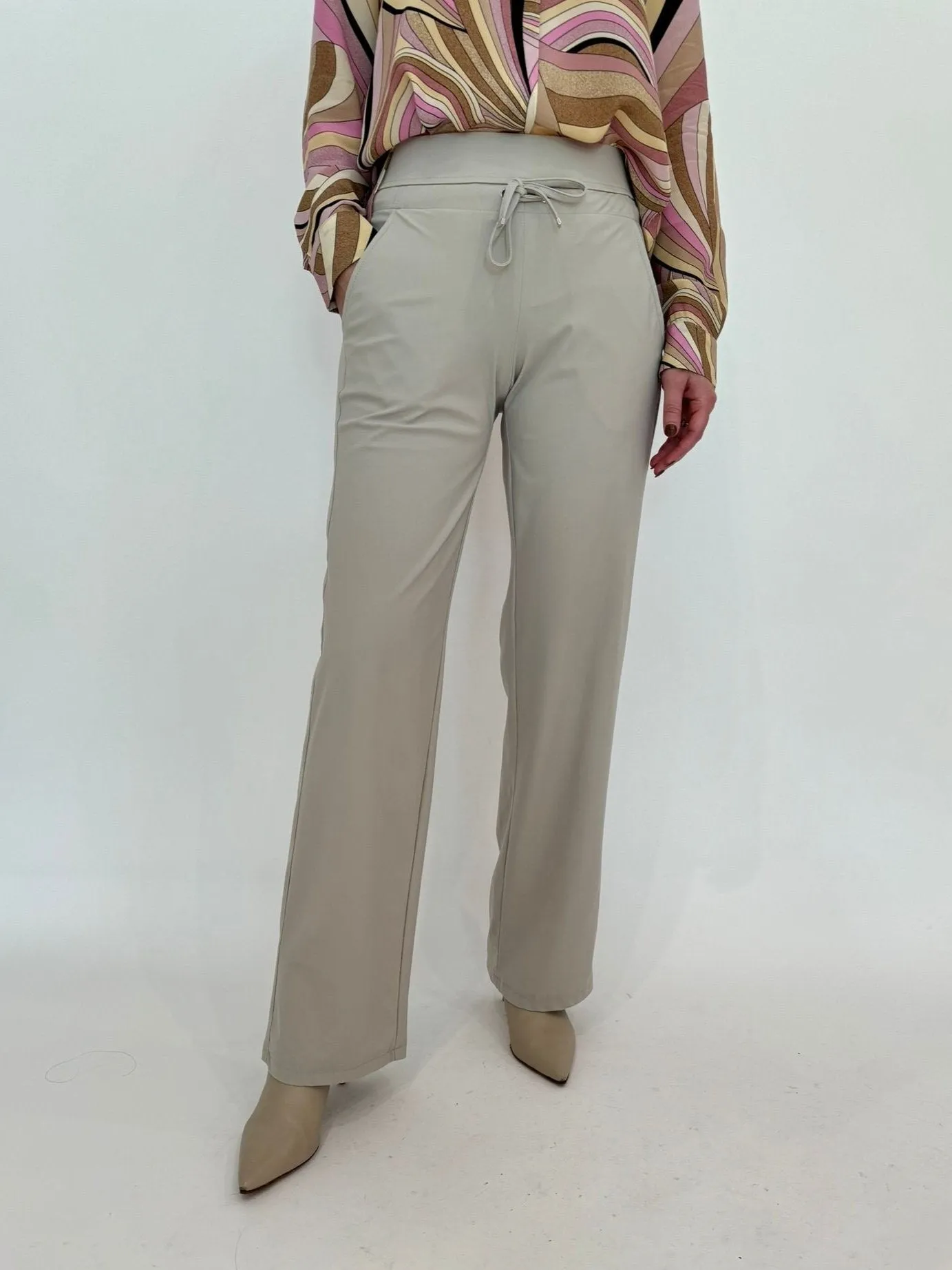 Candice Straight Pants - Kalk