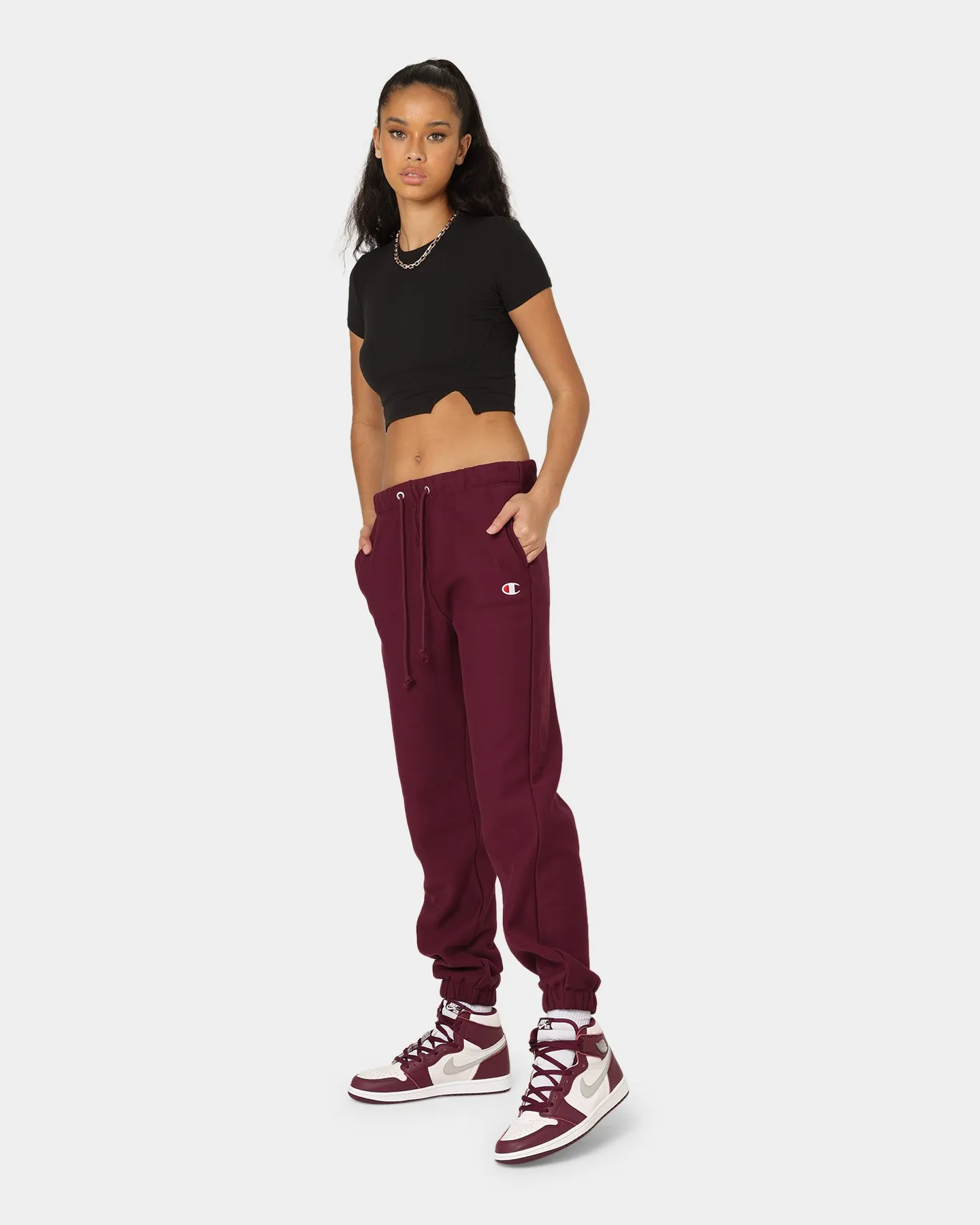 Champion Women's Reverse Weave Relaxed Joggers Dark Berry Purple