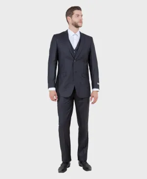 Charcoal 3 Piece Slim Fit Vested Suit