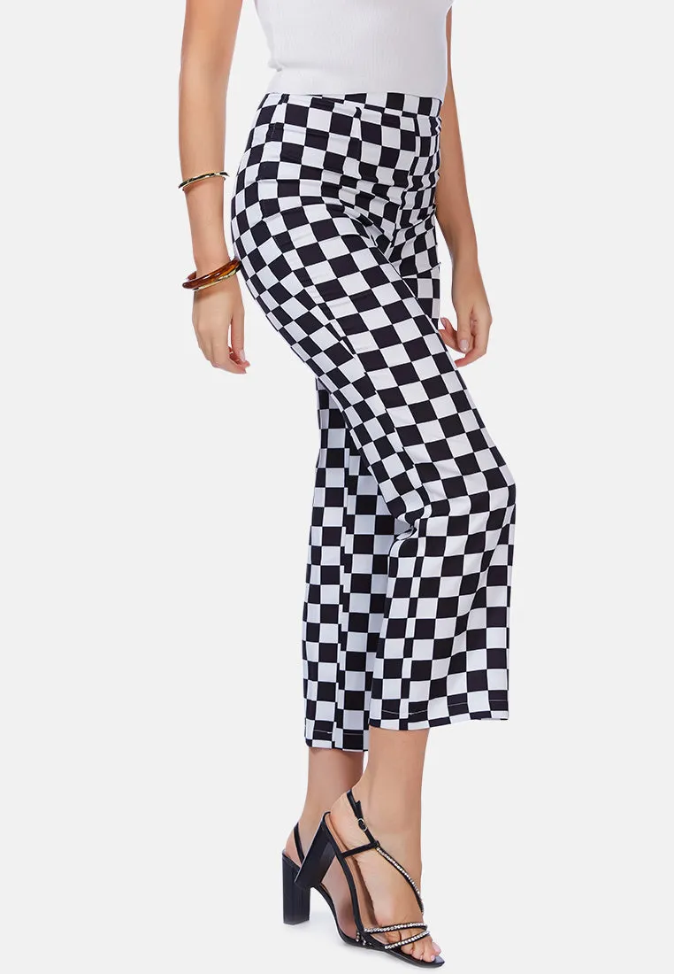 Checkerboard Culottes Pants