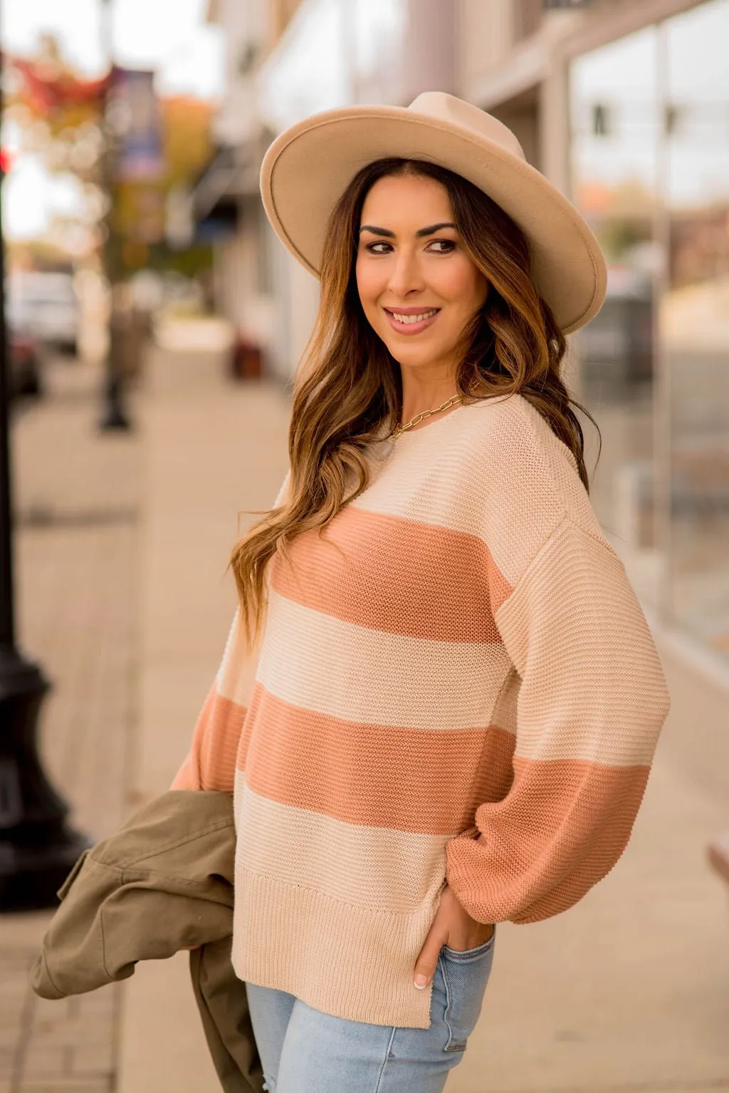 Corded Color Blocked Sweater