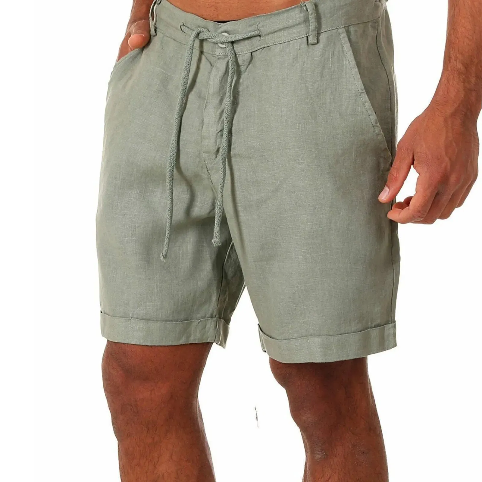 Cotton Linen Men Shorts