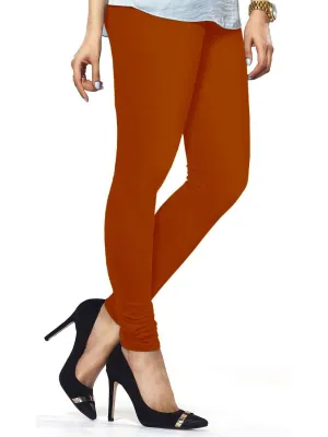 Cotton Lycra Churidar Free Size Dark Rust Leggings