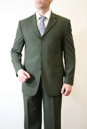 Dark Olive Green Formal 3 Button Modern Fit Suit