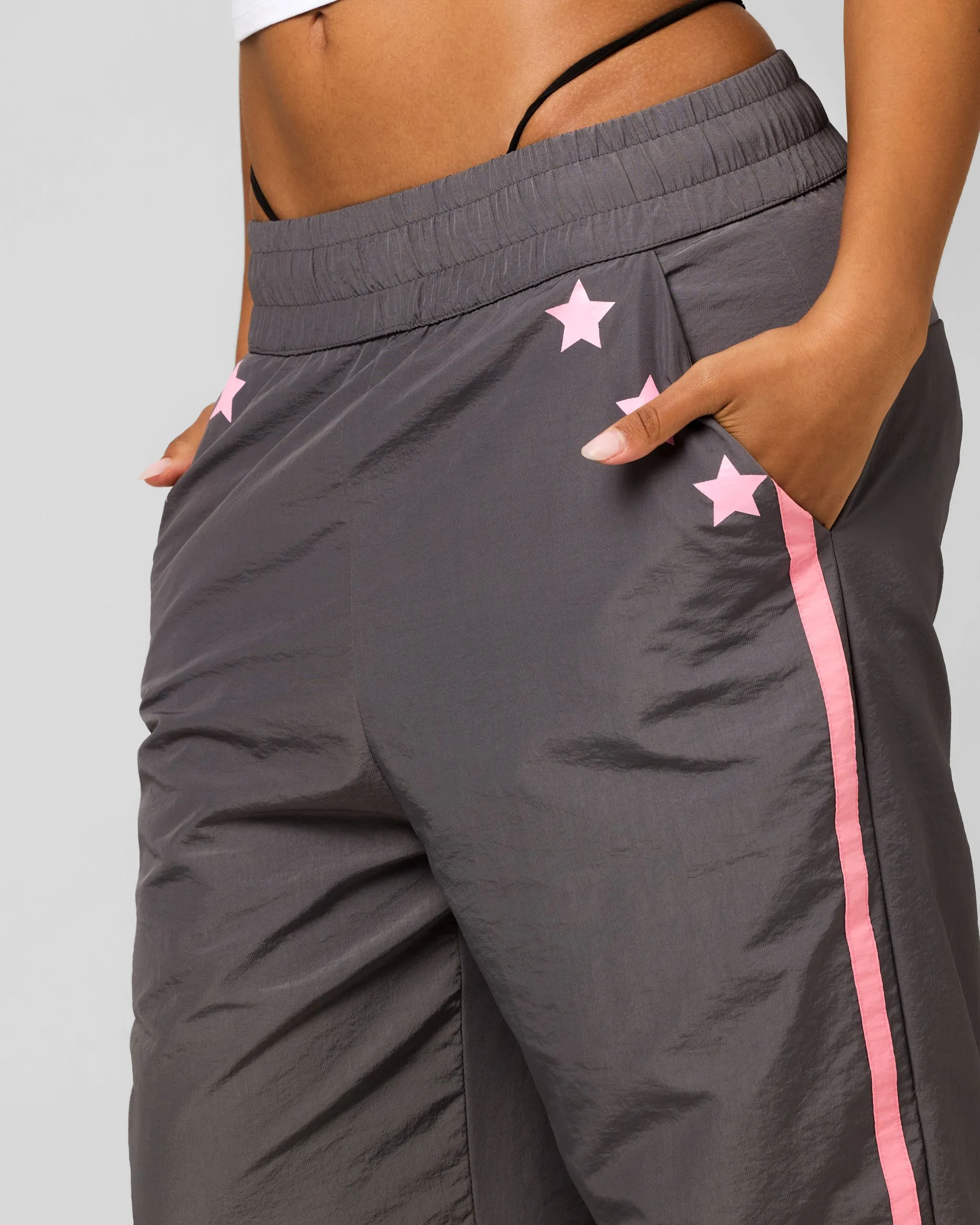 Ed Hardy Women's Nylon Sports Pant Grey/Pink