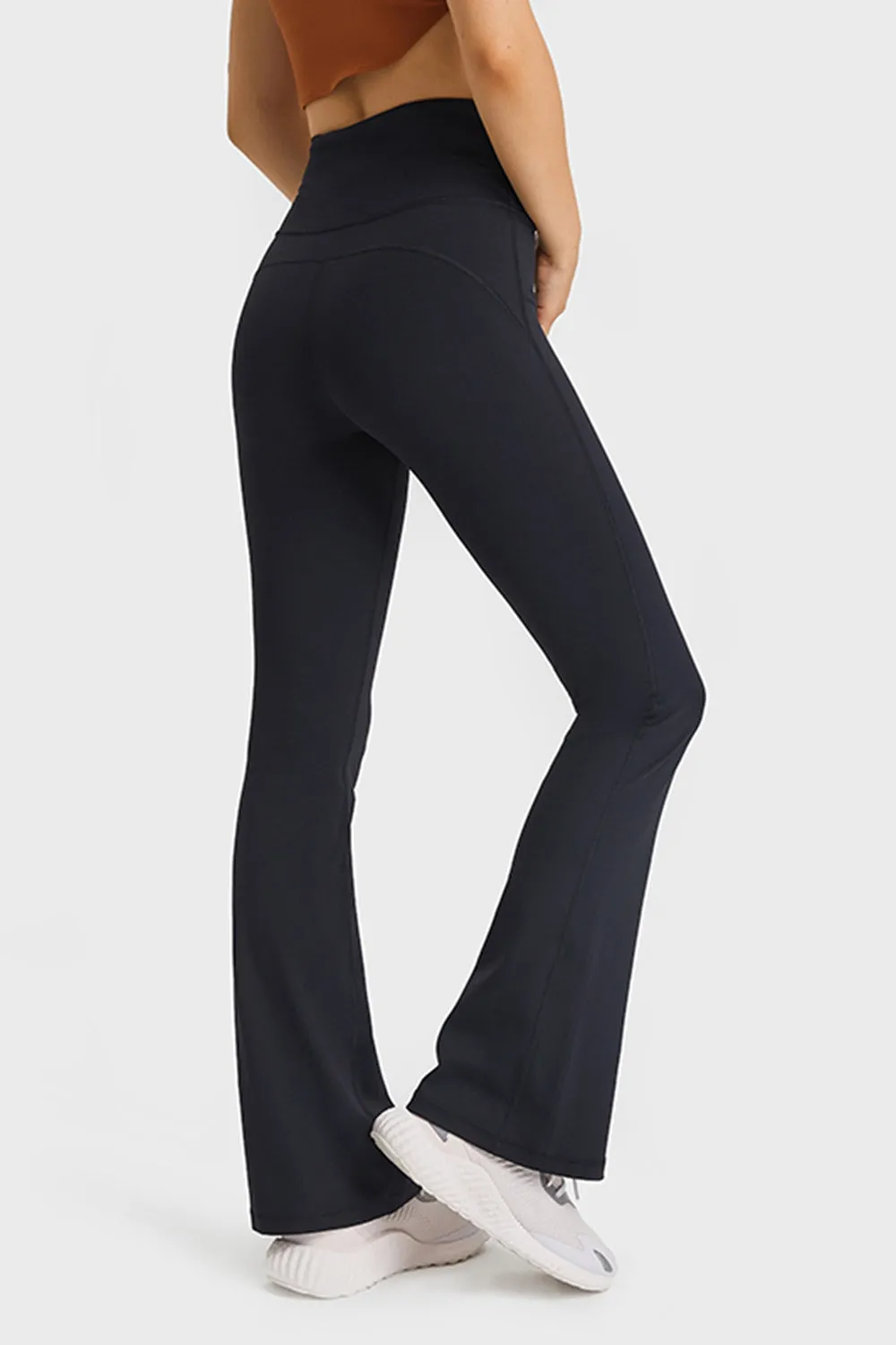 Elastic Waist Flare Yoga Pants