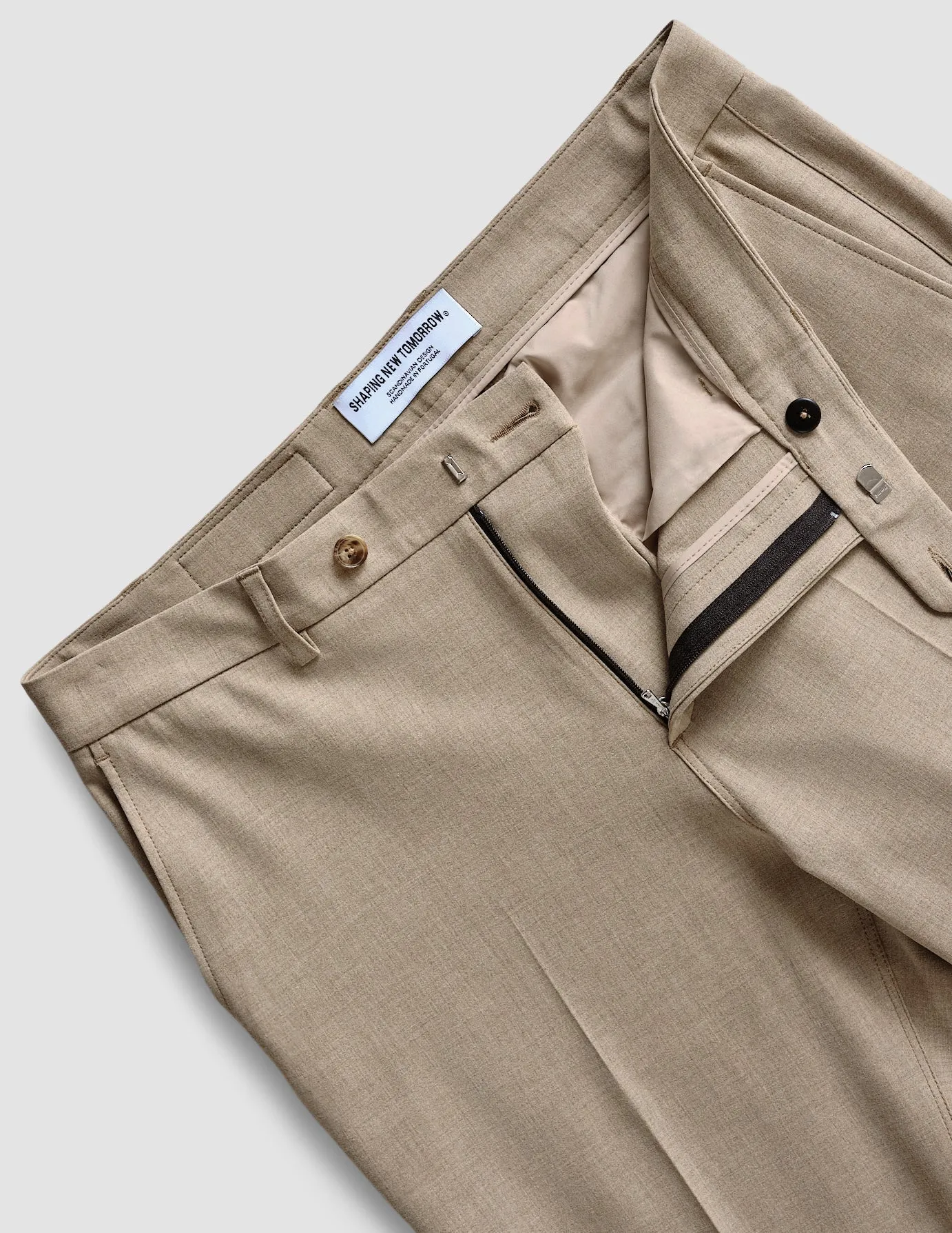 Essential Suit Pants Regular Beige Melange