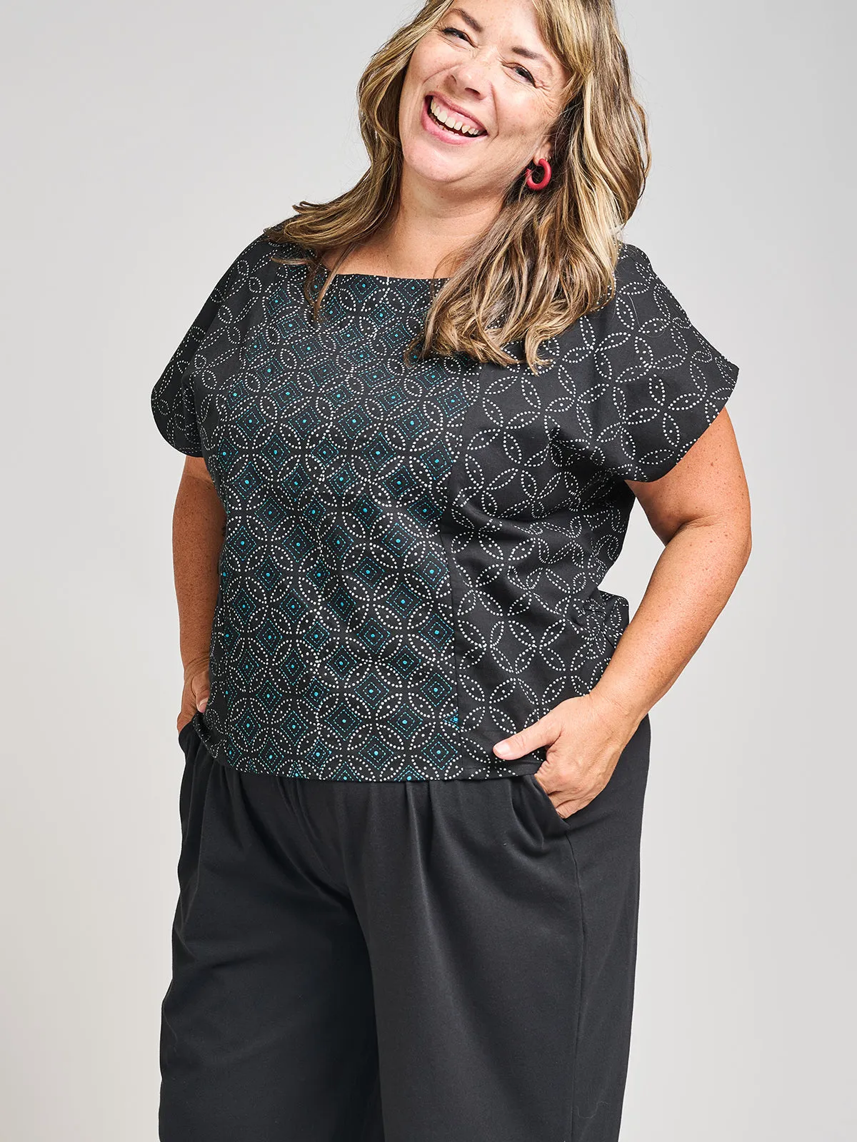 Fae Wide Leg Plus Size Pant - Black Jersey