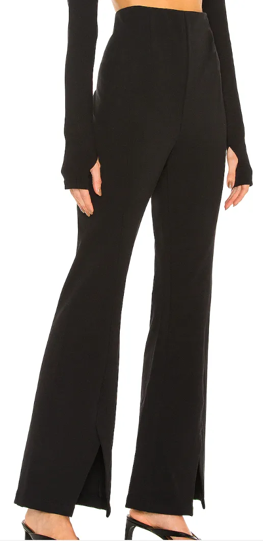 Free People Women’s Real Deal Slit Pants – Black – Size XS