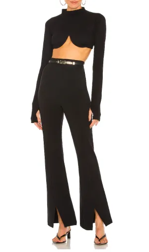 Free People Women’s Real Deal Slit Pants – Black – Size XS