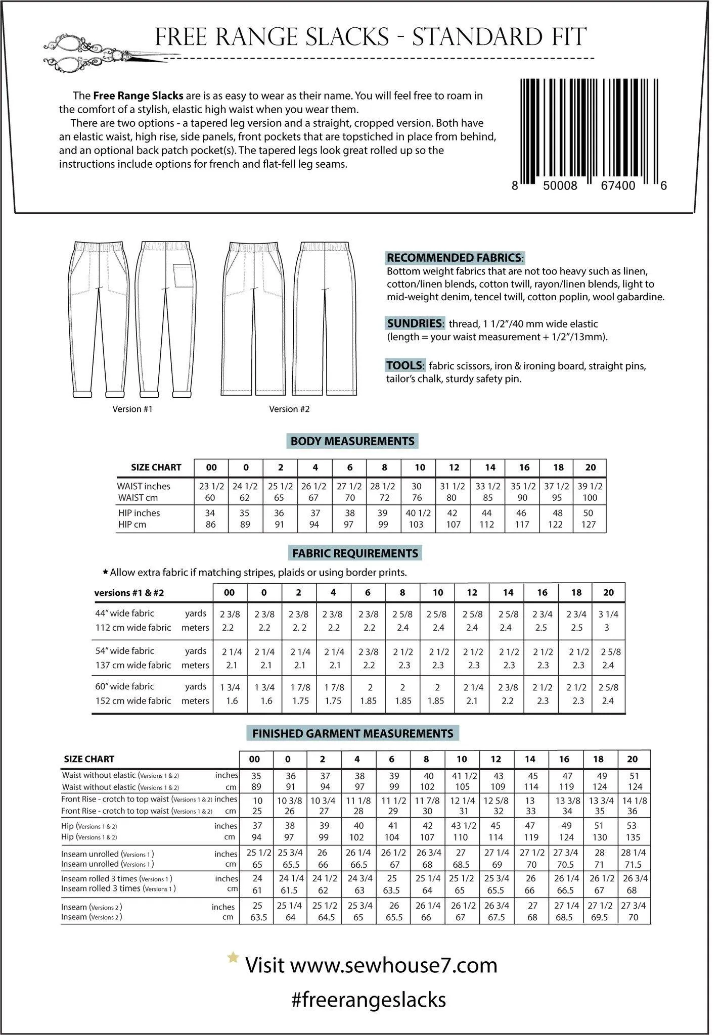 Free Range Slacks - Sew House Seven