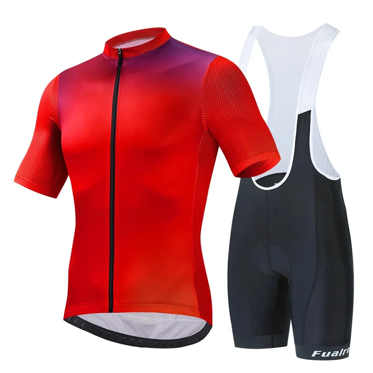 FUALRNY Cycling Jersey Set Summer Short Sleeve Breathable Yellow MTB Bike Cycling Clothing Maillot Ropa Ciclismo Uniform Suit