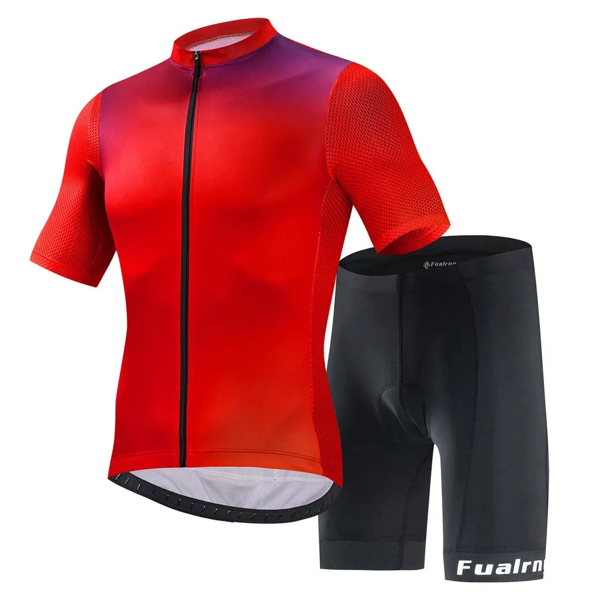 FUALRNY Cycling Jersey Set Summer Short Sleeve Breathable Yellow MTB Bike Cycling Clothing Maillot Ropa Ciclismo Uniform Suit