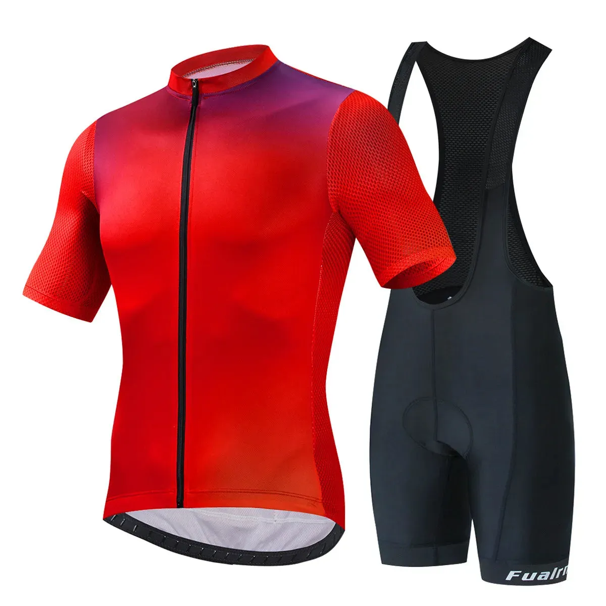 FUALRNY Cycling Jersey Set Summer Short Sleeve Breathable Yellow MTB Bike Cycling Clothing Maillot Ropa Ciclismo Uniform Suit