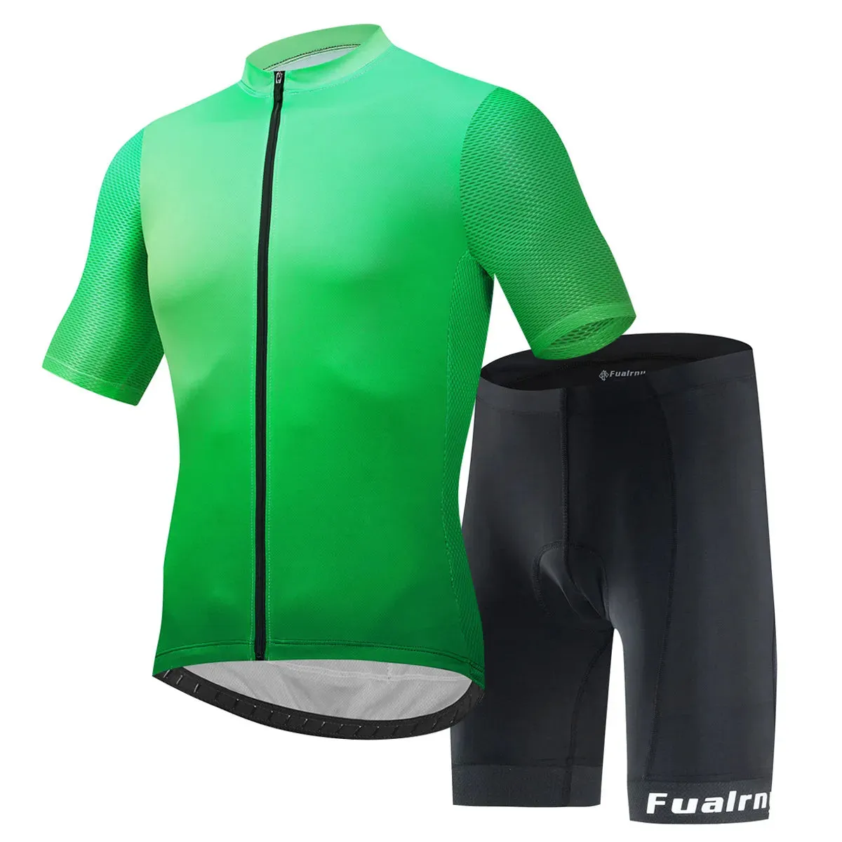 FUALRNY Cycling Jersey Set Summer Short Sleeve Breathable Yellow MTB Bike Cycling Clothing Maillot Ropa Ciclismo Uniform Suit