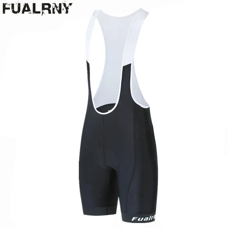 FUALRNY Team Men Cycling Bib Shorts Black Pad Mountain Bike Shorts High End Outdoor Breathable Bike Cycling Shorts Bicycle wear