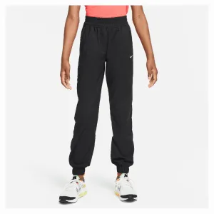 Girl`s One Dri-Fit Woven Training Pants Black and White