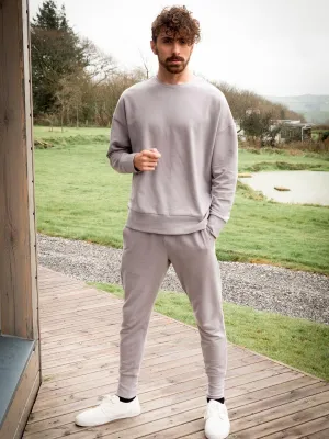 Grey Tencel Loungewear Joggers with Fleece Lining