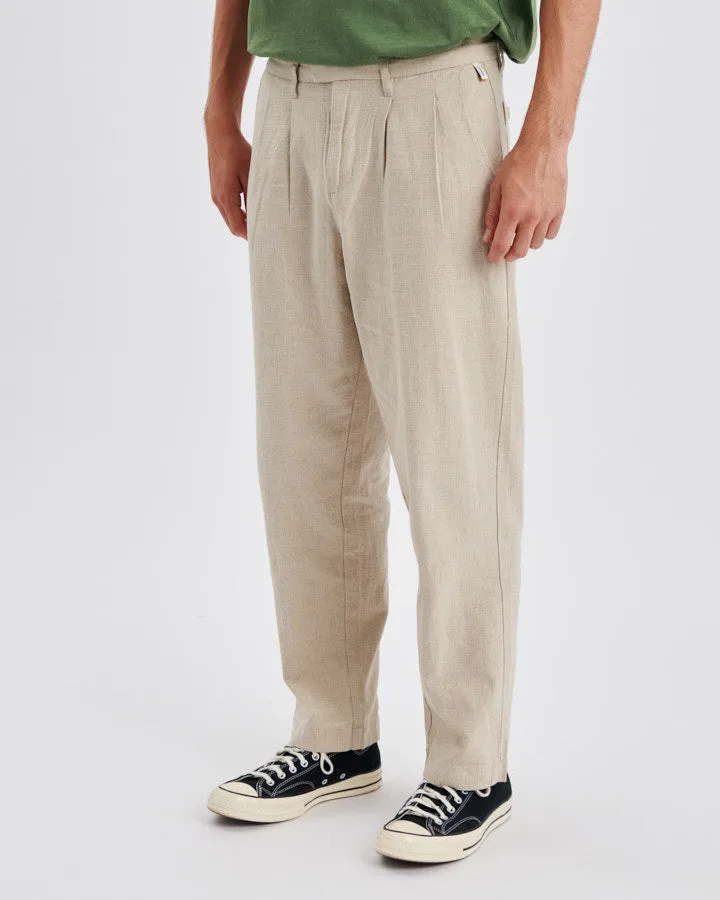 Harro Pleat Linen Pant - Tan