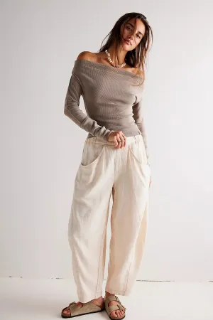 High Rd Pull On Barrel Pants-Birch