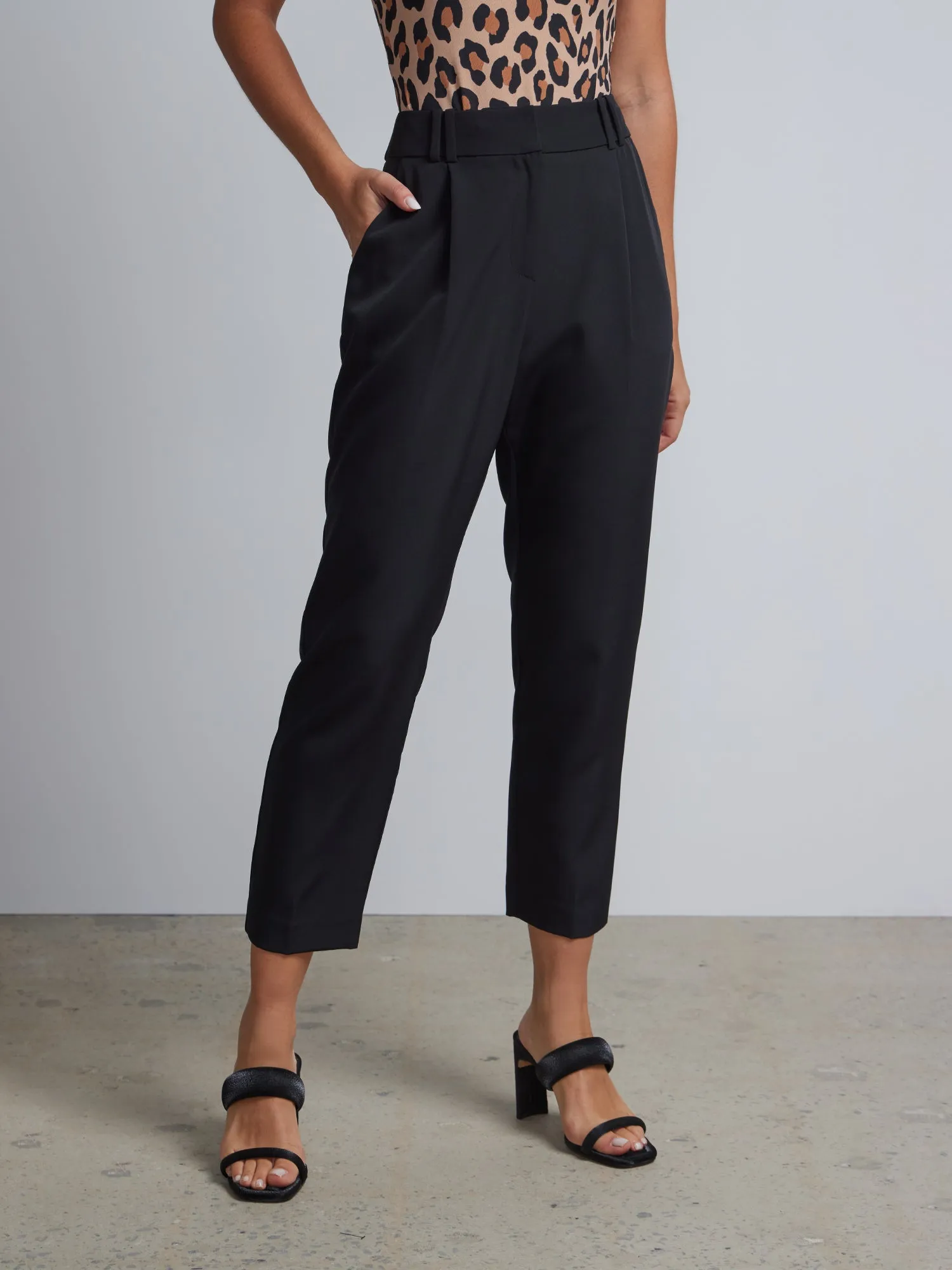 High-Waisted Tapered Leg Ankle Pant