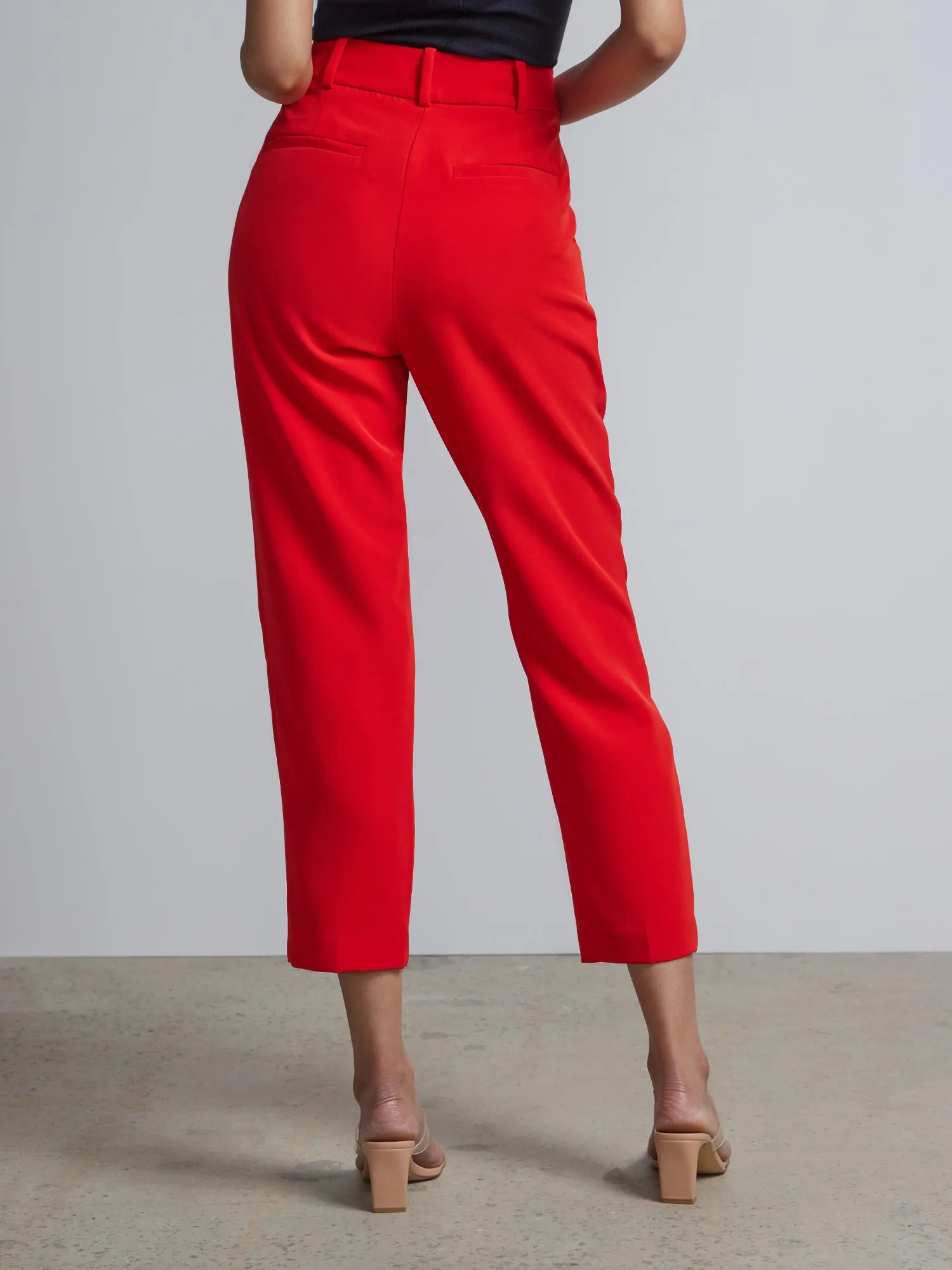 High-Waisted Tapered Leg Ankle Pant