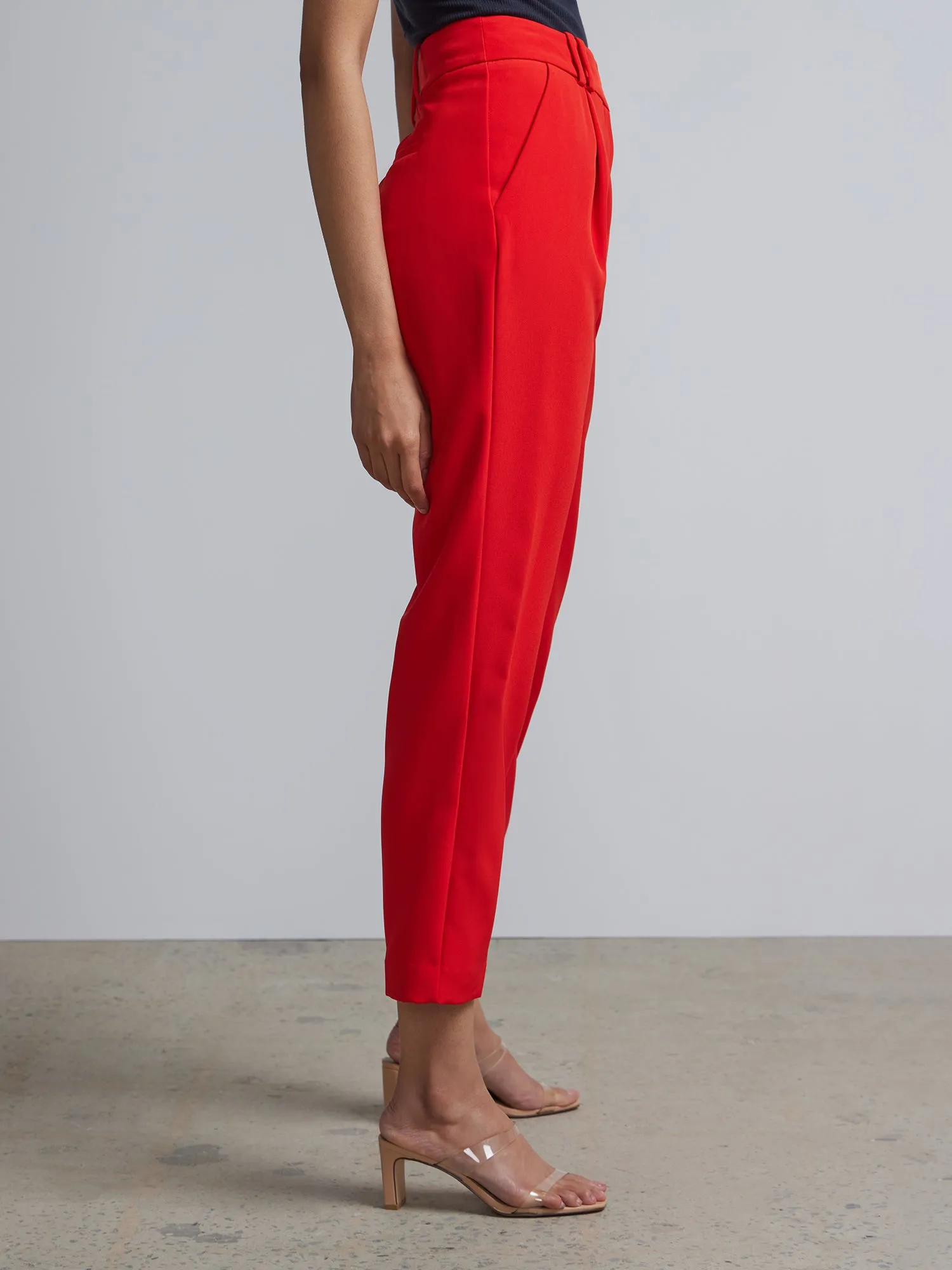 High-Waisted Tapered Leg Ankle Pant