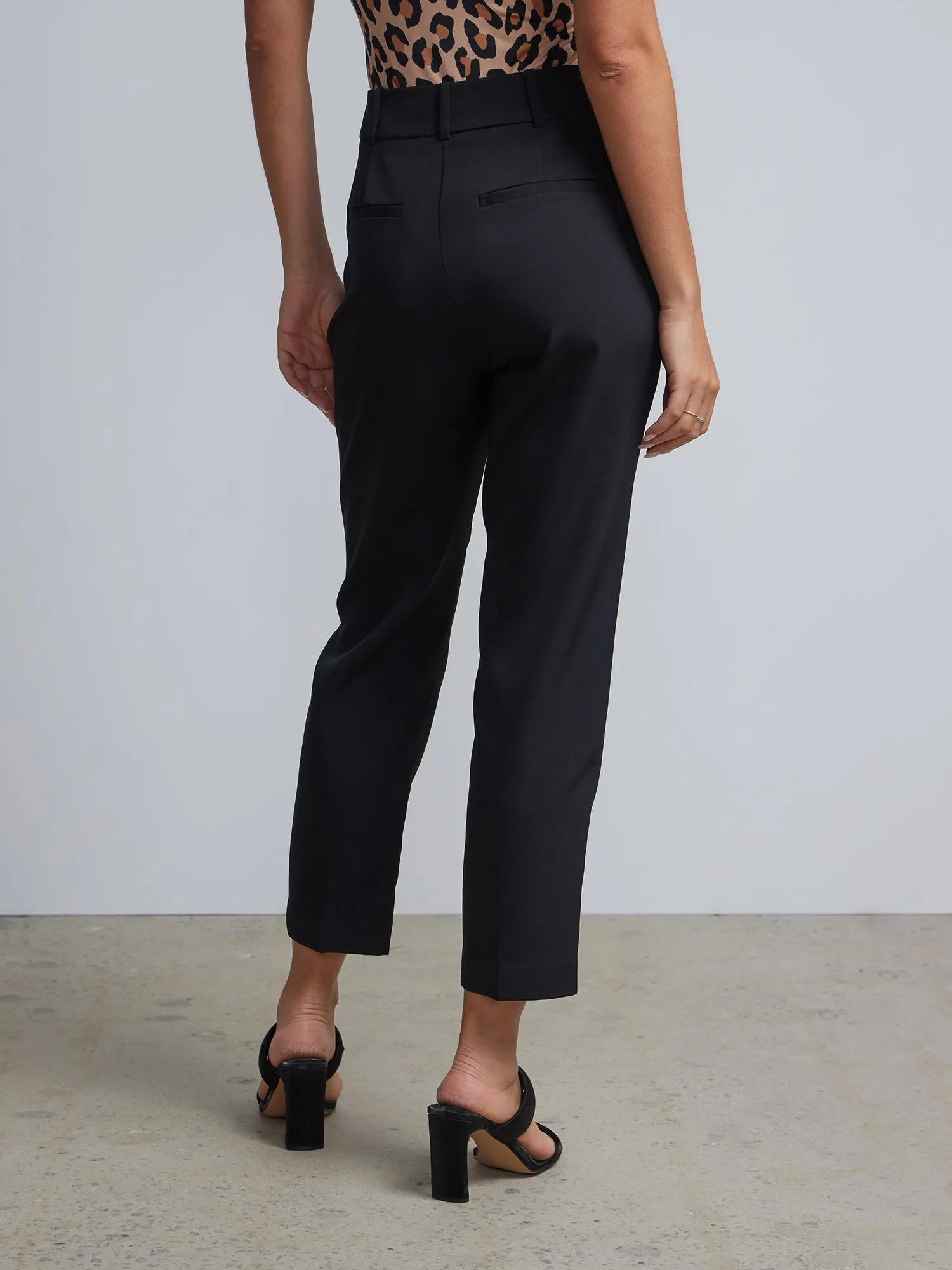 High-Waisted Tapered Leg Ankle Pant