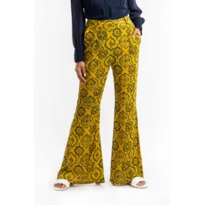 House of Ara Cupro Fabric Ajrakh Bell Bottom Pant