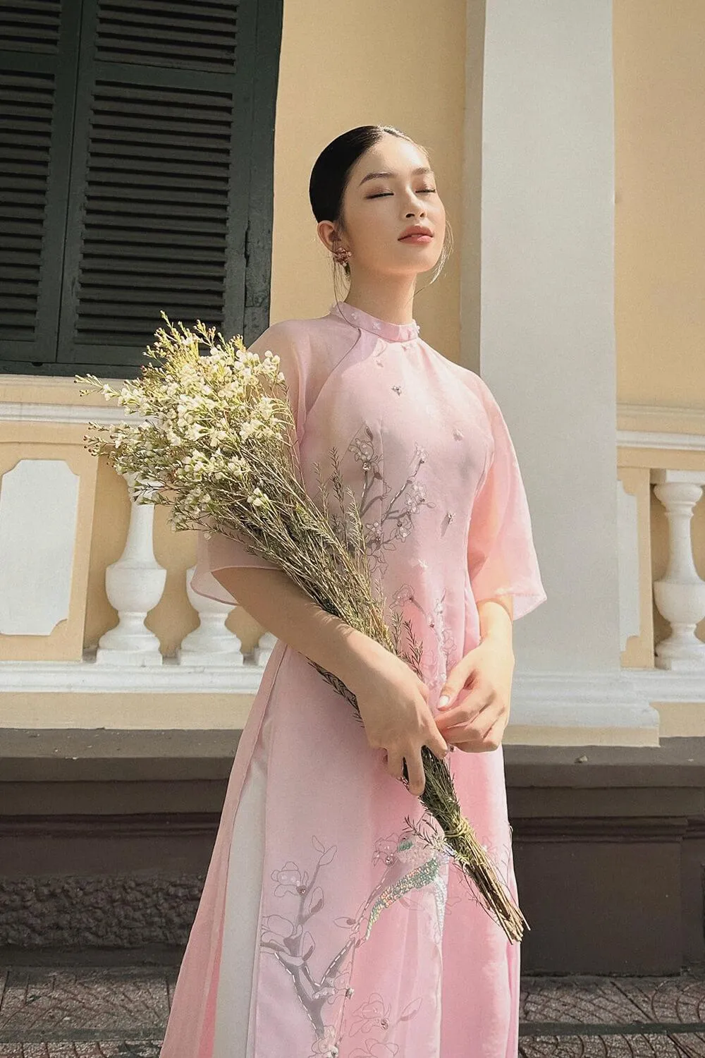 Hy Vien Middle Sleeved Ao Dai