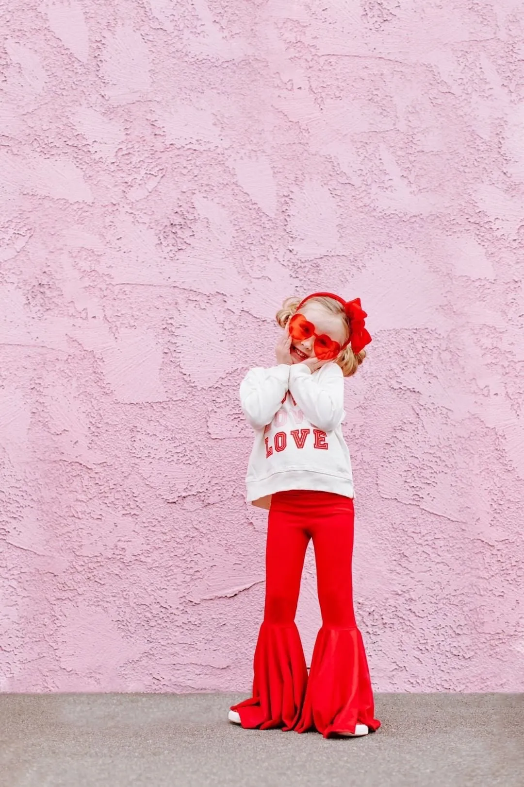 Kamryn Bell Bottoms in Solid Red