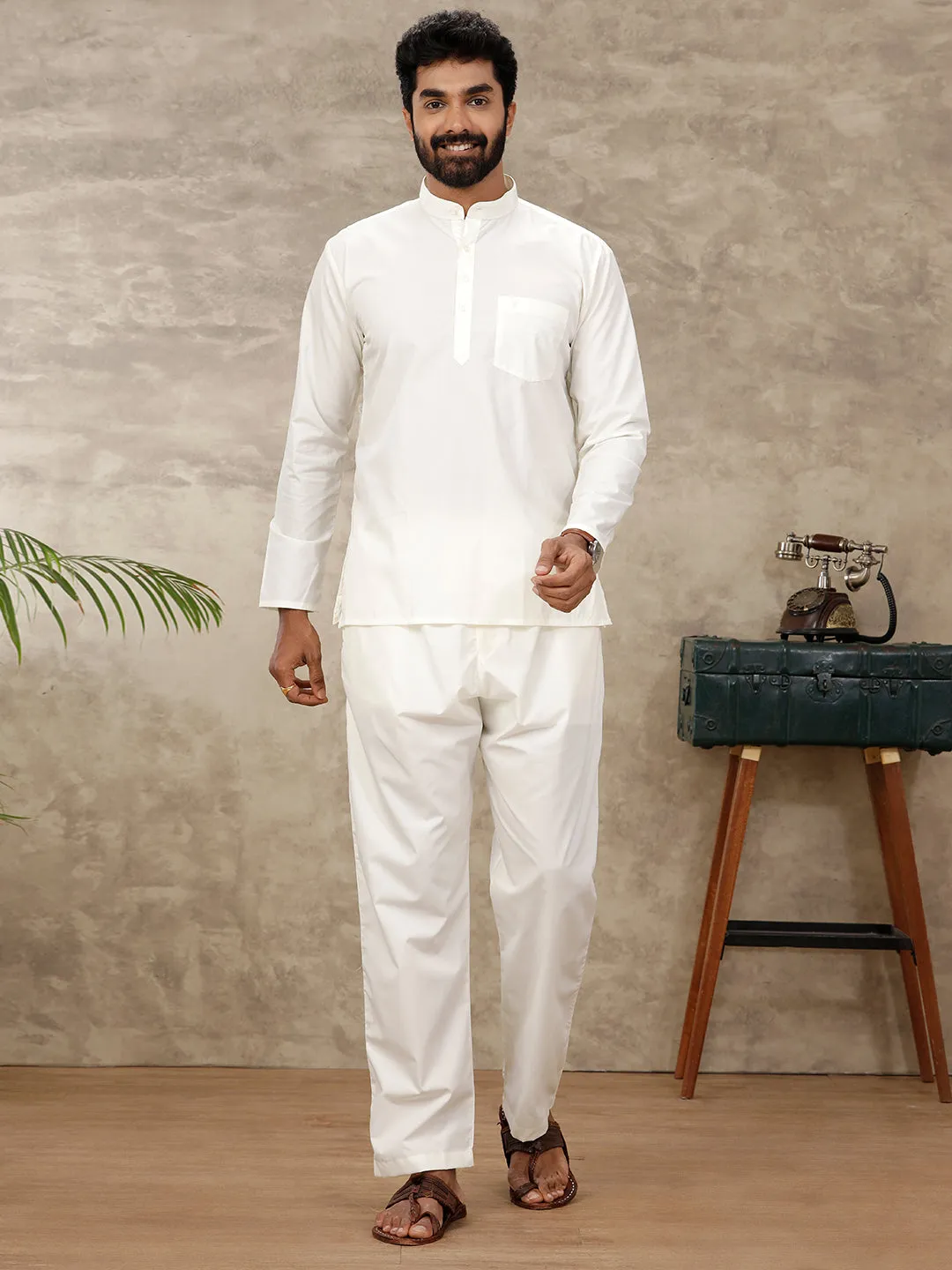 Men Cotton Pyjama Pant Cream