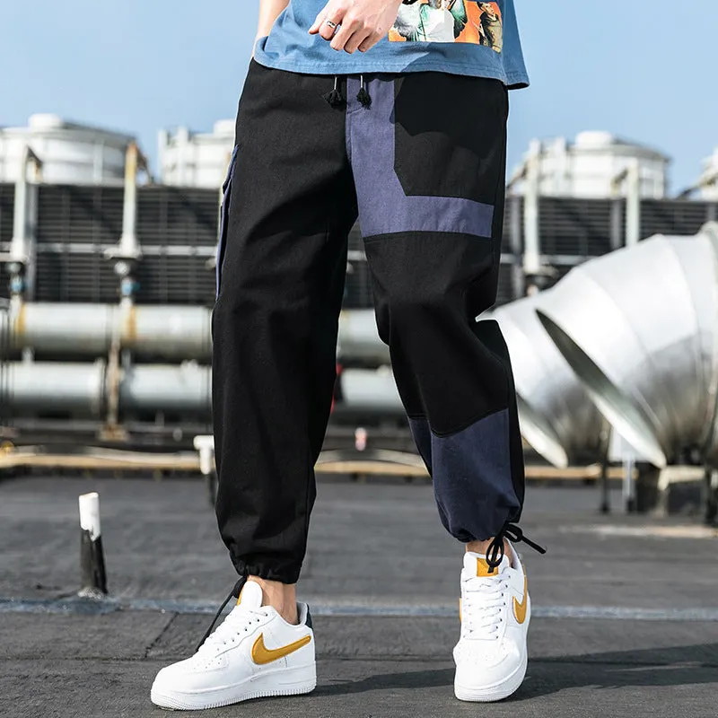 Men's Cargo Pants Male Patchwork Casual Pants