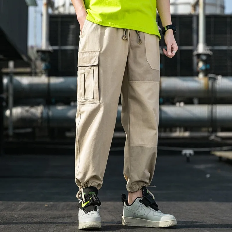 Men's Cargo Pants Male Patchwork Casual Pants