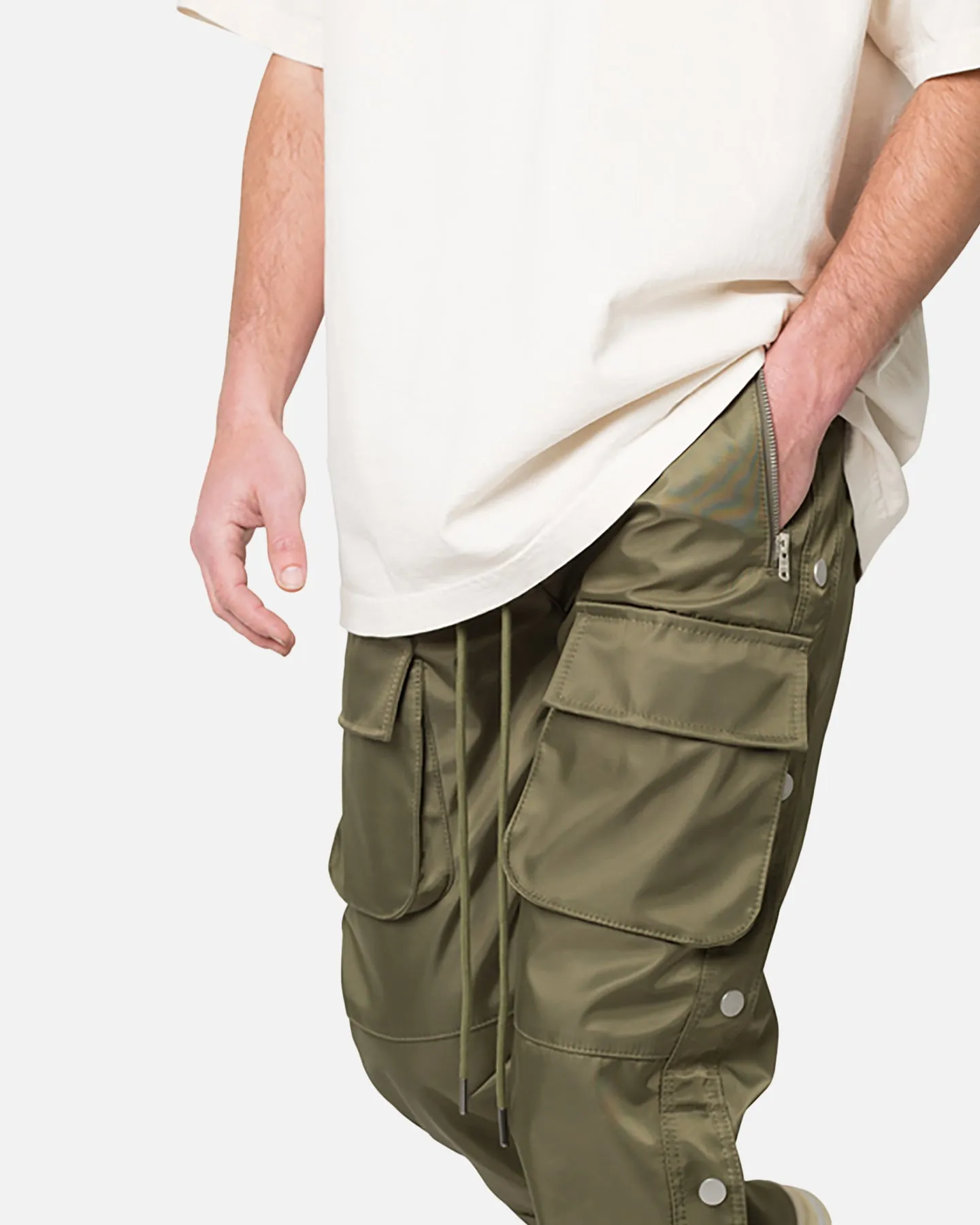 MNML Snap Front Cargo Pants Olive