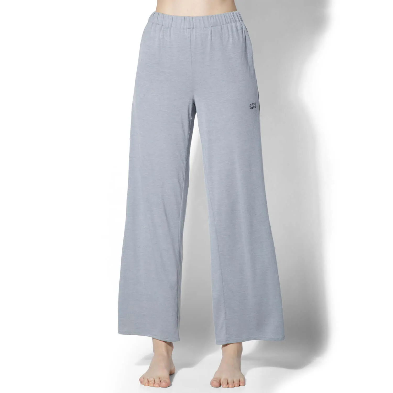 Modal Lounge Pants With Slit Grey Melange