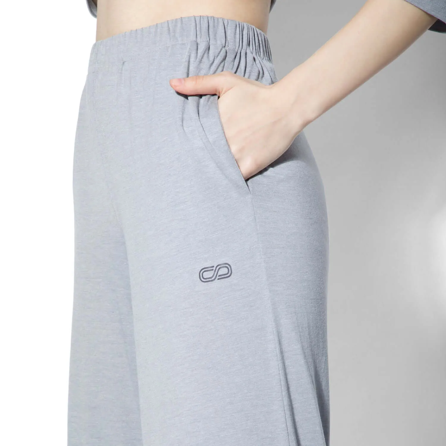 Modal Lounge Pants With Slit Grey Melange