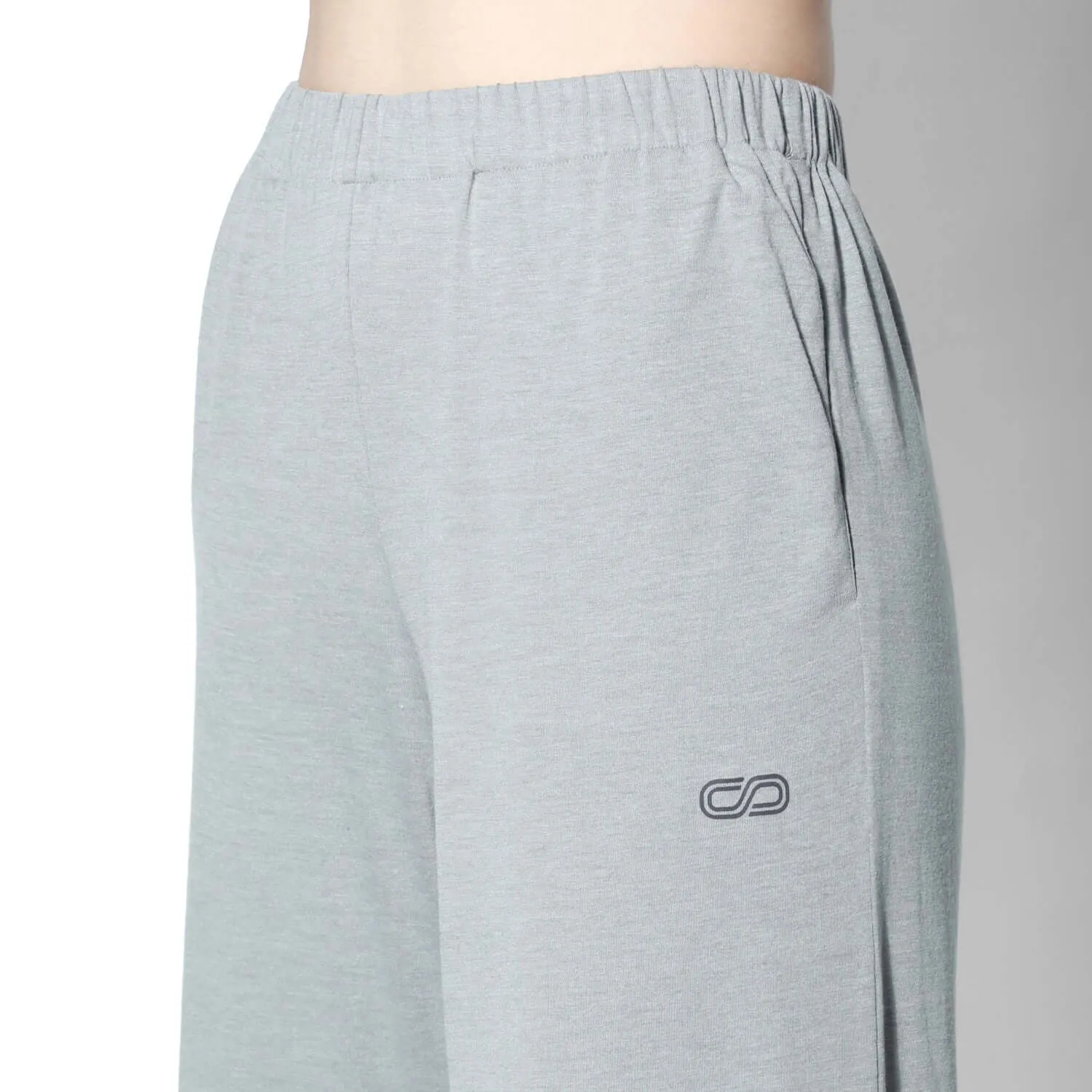 Modal Lounge Pants With Slit Grey Melange